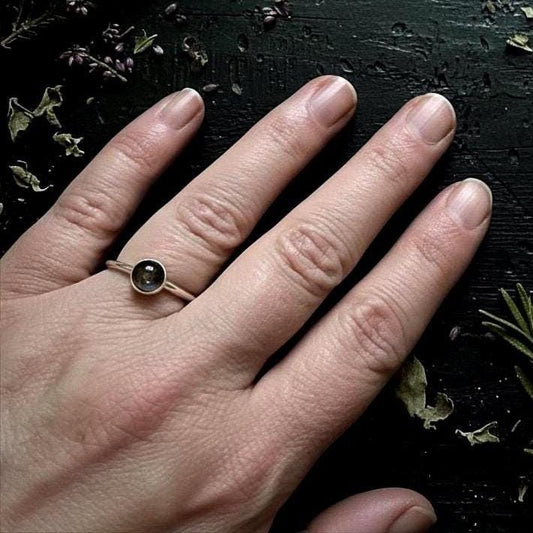 Black Moonstone Ring - Style 6