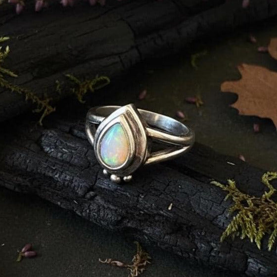 Opal Teardrop Ring - Style 4
