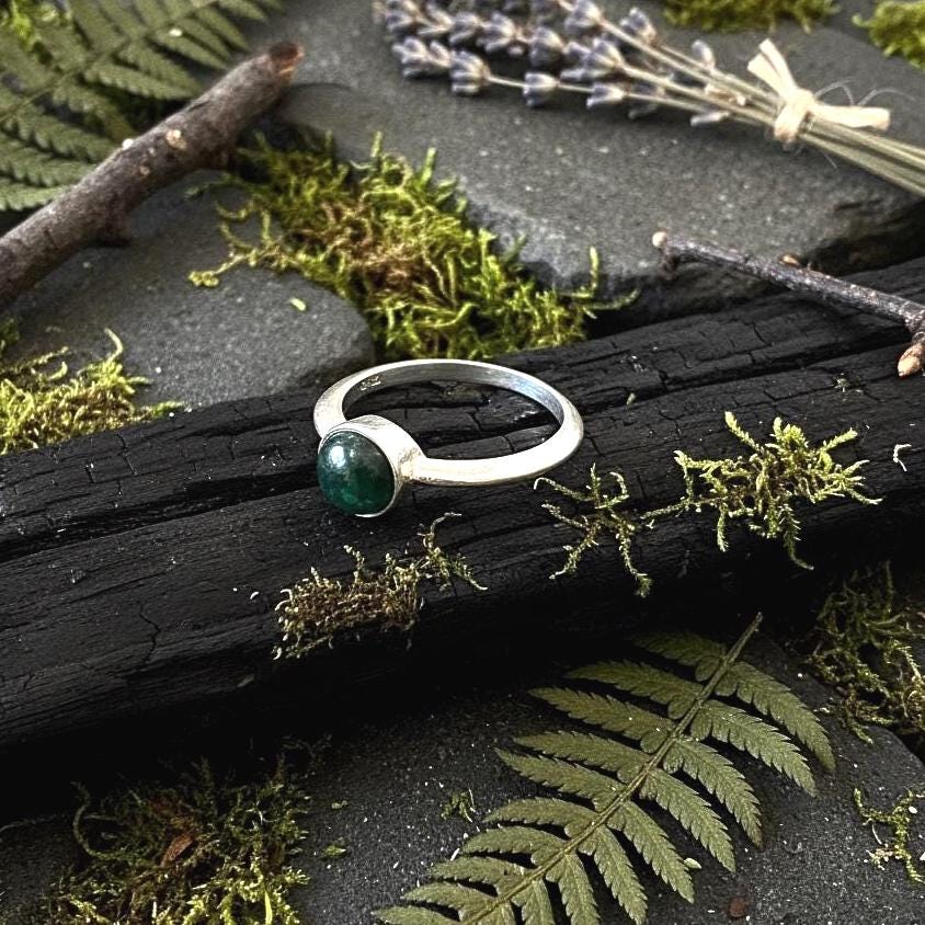 Moss Agate Ring - Style 3