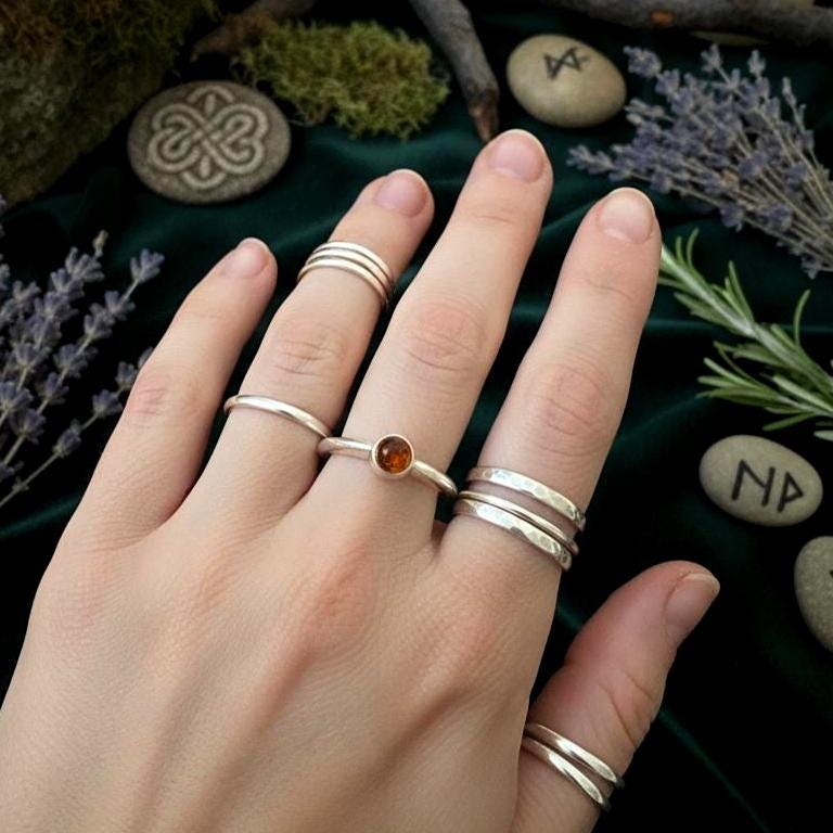 Amber Ring - Worn on finger (corrected 4mm scale)