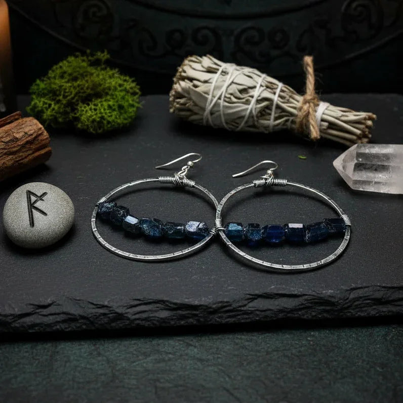 Black Tourmaline Earrings - Ancient mystical style 1