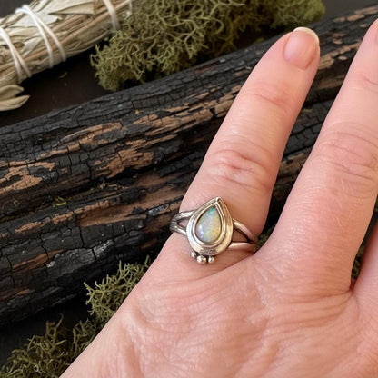 Opal Teardrop Ring - Style 8