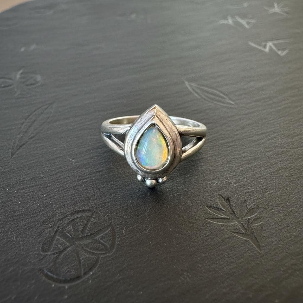 Opal Teardrop Ring - Clean