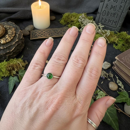 Chrome Diopside Ring - Worn on finger