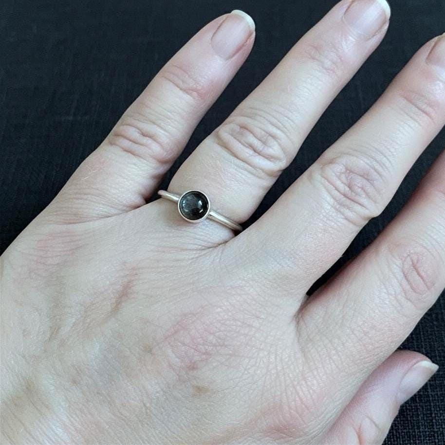 Black Moonstone Ring - Clean