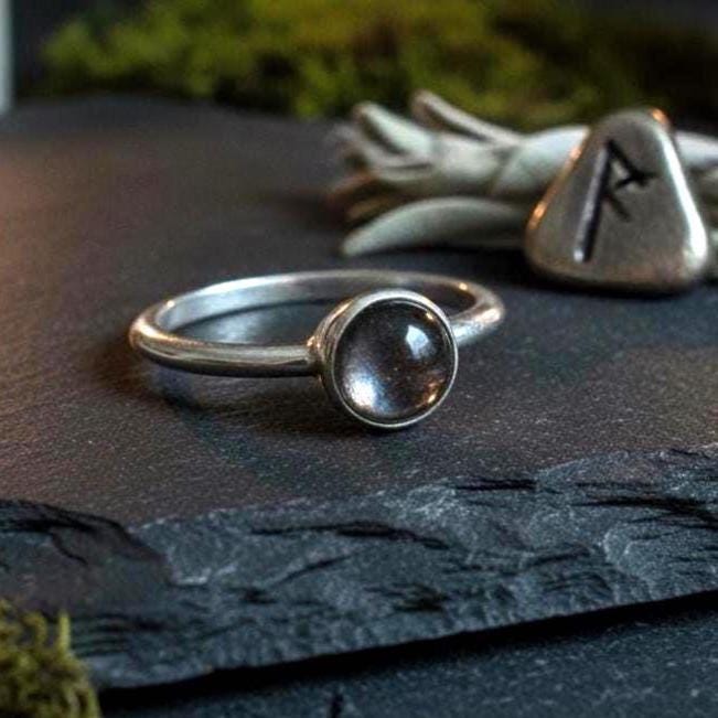 Black Moonstone Ring - Style 1
