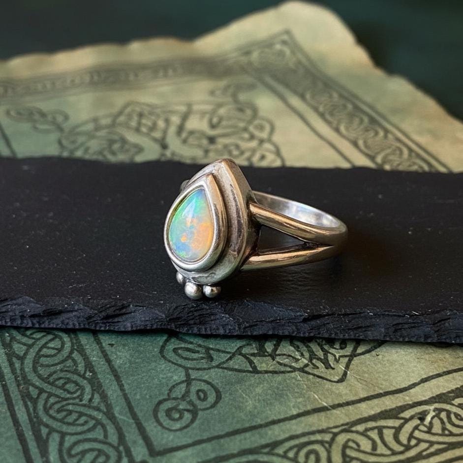 Opal Teardrop Ring - Style 7
