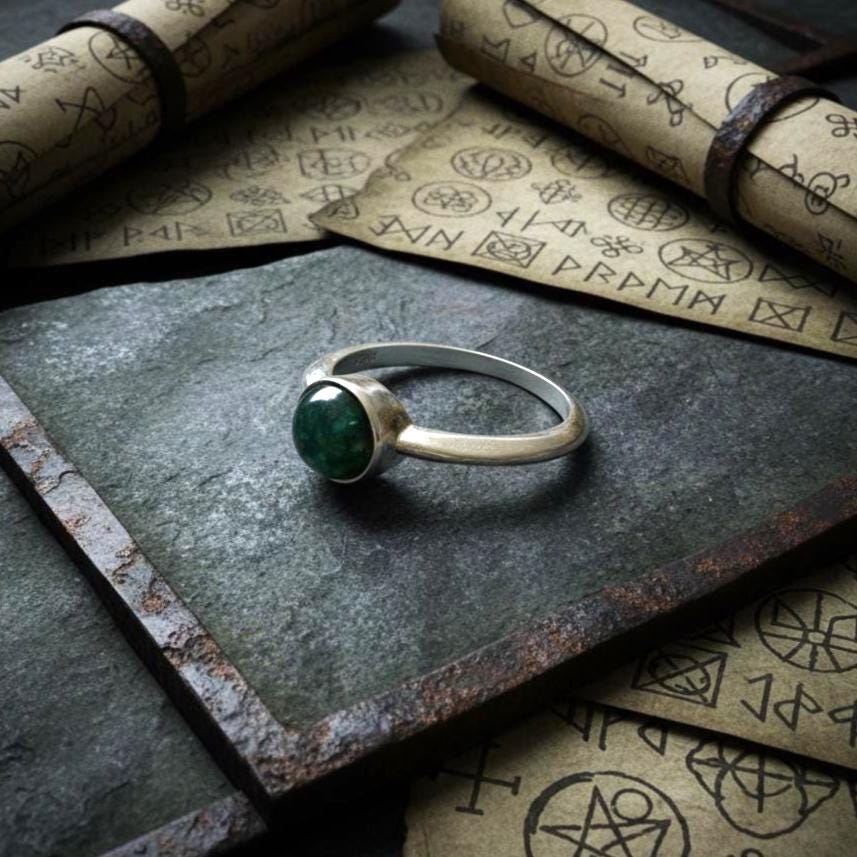 Moss Agate Ring - Style 4