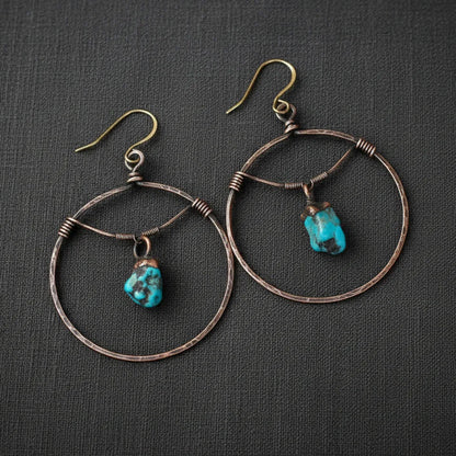 Raw Turquoise Earrings - Clean product shot