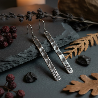 Rune bar earrings alternate flat lay