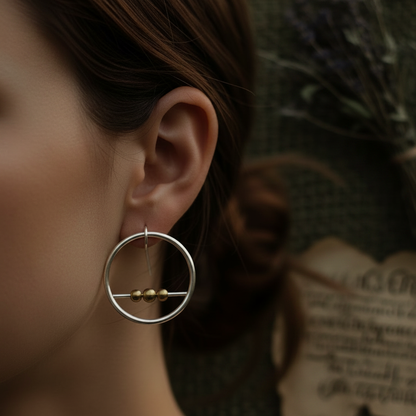 Trinity Moon Minimal Hoops - On model